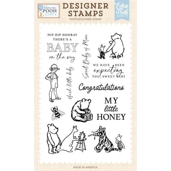 Echo Park Clear Stamp Set - Winnie the Pooh Baby - My Little Honey
