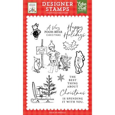 Echo Park Clear Stamp Set - Winnie the Pooh Christmas - Very Pooh Bear Christmas