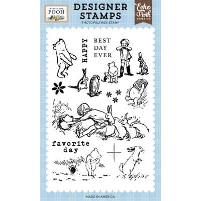 Echo Park Clear Stamp Set - Winnie the Pooh - Favorite Day With Pooh
