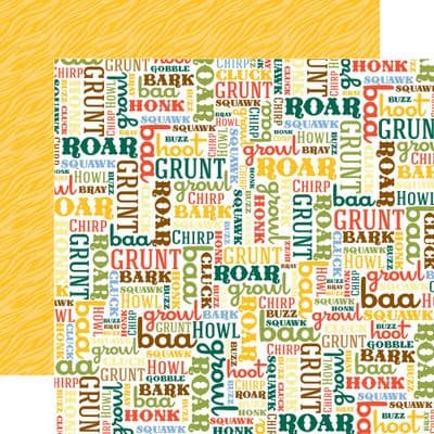 Echo Park - Day at the Zoo - Animal Sounds 12x12 Cardstock 