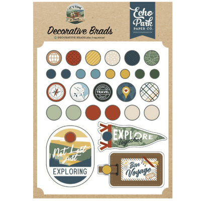 Echo Park - Decorative Brads - It's Time to Travel