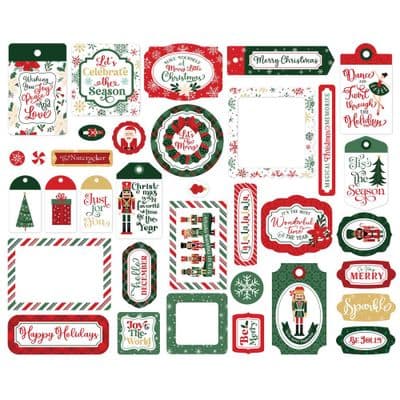 Echo Park Ephemera - Nutcracker Christmas Frames and Tags