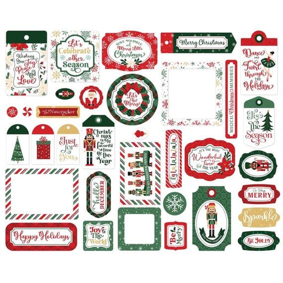 Echo Park Ephemera - Nutcracker Christmas Frames and Tags