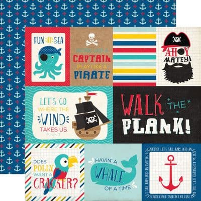 Echo Park - Pirate's Life - Journaling Cards 12x12 Cardstock