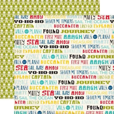 Echo Park - Pirate's Life - Pirate Words 12x12 Cardstock 