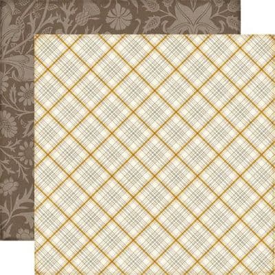 Echo Park - Reflections Fall - Harvest Plaid 12x12 Cardstock 