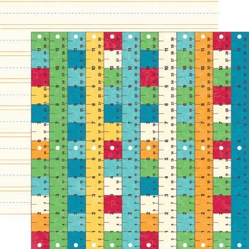 Echo Park - School Days - Rulers 12x12 Cardstock