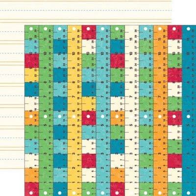 Echo Park - School Days - Rulers 12x12 Cardstock