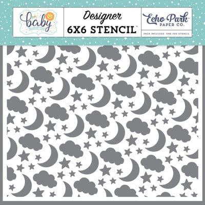 Echo Park Stencil 6x6 - Hello Baby Boy Sweet Dreams