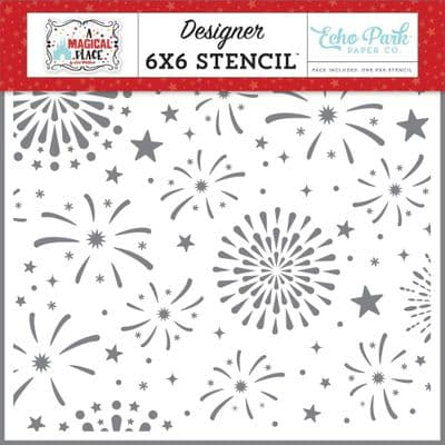 Echo Park Stencil 6x6 - Magic Night Fireworks