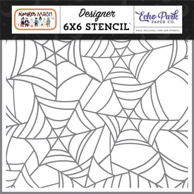 Echo Park Stencil 6x6 - Monster Mash Creepy Crawly Web