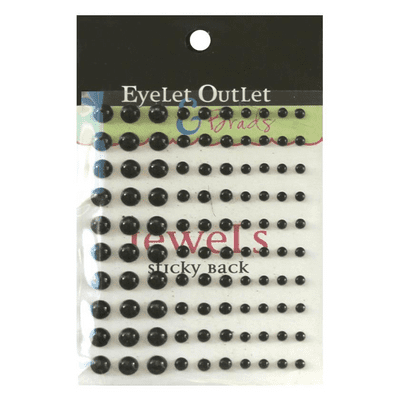 Eyelet Outlet Adhesive Pearls - Mixed Sizes - Black