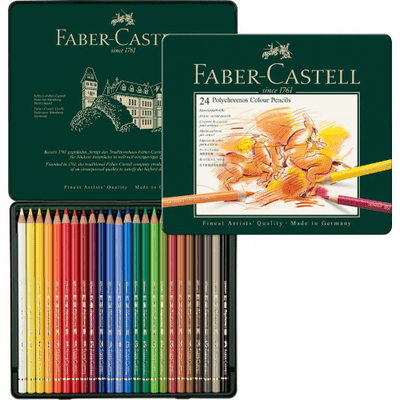 Faber-Castell Polychromos Colour Pencils - Tin of 24 SPECIAL ORDER