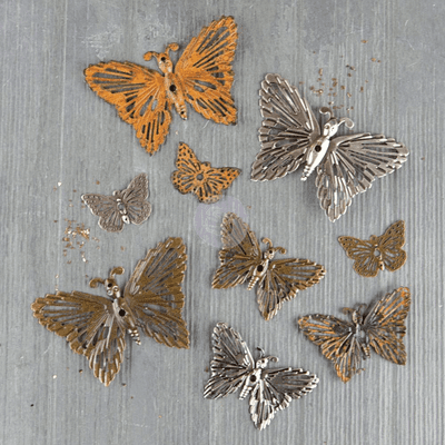 Finnabair Mechanicals Metal Embellishments - Grungy Butterflies