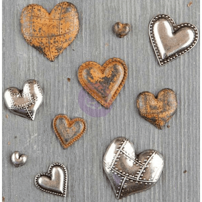 Finnabair Mechanicals Metal Embellishments - Tin Hearts