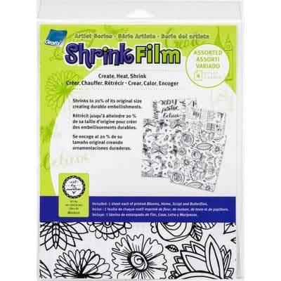 Grafix Artist Series Printed Shrink Film - Art By Marlene - Bloom, Home, Script, Butterflies