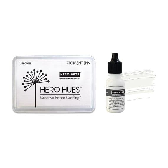Hero Arts Hues Pigment Ink Pad + Reinker - Unicorn White