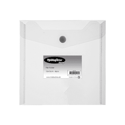 Hobby Gros Clear File Folder Pouch - 15x15cm - 4 Pack