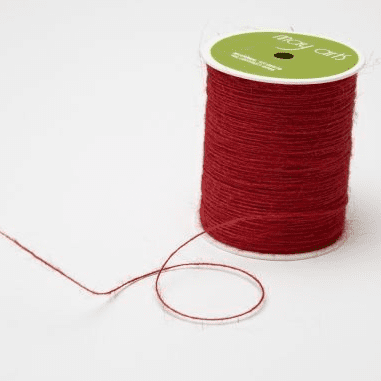 Jute Burlap String - Red 1mm x 10 metres