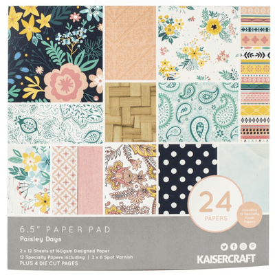 Kaisercraft 6½ inch Paper Pad - Paisley Days 