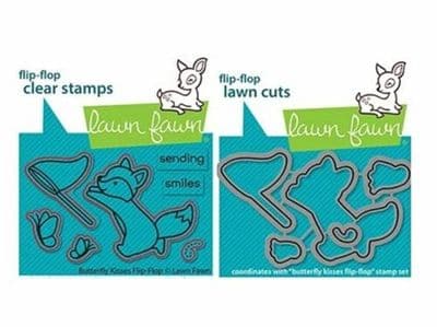 Lawn Fawn 2x3 Clear Stamp & Die Set - Butterfly Kisses Flip Flop