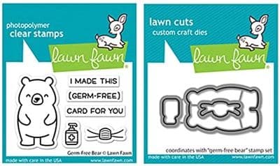 Lawn Fawn 2x3 Clear Stamp & Die Set - Germ-Free Bear