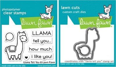 Lawn Fawn 2x3 Clear Stamp & Die Set - LLama Tell You