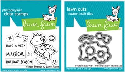 Lawn Fawn 2x3 Clear Stamp & Die Set - Winter Dragon