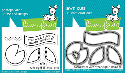 Lawn Fawn 2x3 Clear Stamp & Die Set - Year Eight