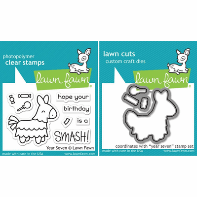Lawn Fawn 2x3 Clear Stamp & Die Set - Year Seven