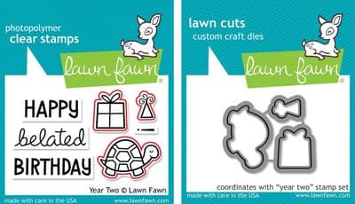 Lawn Fawn 2x3 Clear Stamp & Die Set - Year Two