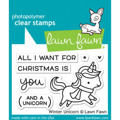 Lawn Fawn 2x3 Clear Stamp Set - Winter Unicorn