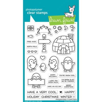 Lawn Fawn 4x6 Clear Stamp Set - Penguin Party
