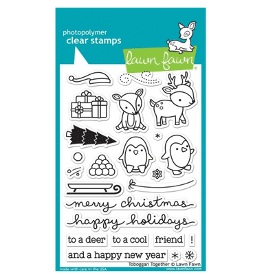 Lawn Fawn 4x6 Clear Stamp Set - Toboggan Together
