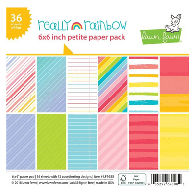 Lawn Fawn 6x6 Inch Paper Pad - Really Rainbow