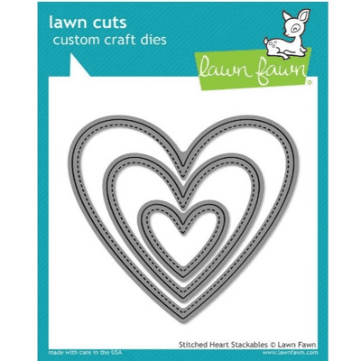Lawn Fawn Cuts Cutting Dies - Stitched Hearts Stackables