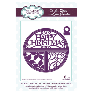 Lisa Horton Craft Dies - Sliced Circles Collection - Happy Christmas