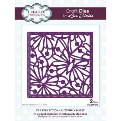 Lisa Horton Craft Dies - Tile Collection - Butterfly Burst