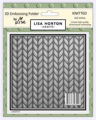Lisa Horton Crafts 3D Embossing Folder - Knitted