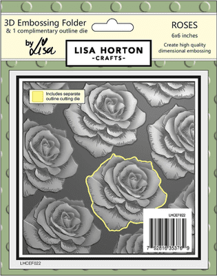 Lisa Horton Crafts 3D Embossing Folder - Roses with Coordinating Die