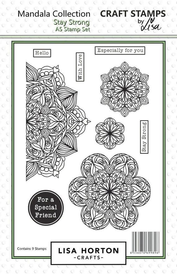 Lisa Horton Crafts A5 Stamp Set - Mandala Collection - Stay Strong