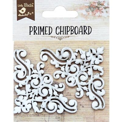 Little Birdie Laser Cut Primed Chipboard - Damask Corner