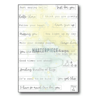 Masterpiece Design Clear Stamp Set - Label Quotes
