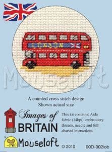 Mouseloft Mini Cross Stitch Kit - Images of Britain - London Bus