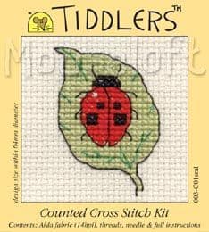Mouseloft Mini Cross Stitch Kit - Tiddlers - Ladybird on Leaf