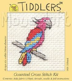 Mouseloft Mini Cross Stitch Kit - Tiddlers - Parrot