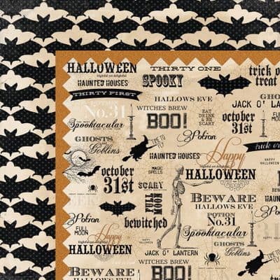 My Mind's Eye - Happy Haunting - Word Art 12x12 paper