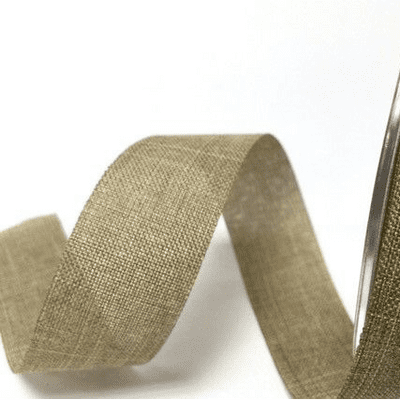 Natural Cut-Edge Faux Linen Ribbon - 25mm - 3 metres