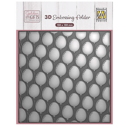 Nellie Snellen 3D Embossing Folder - Golden Gifts Balloons