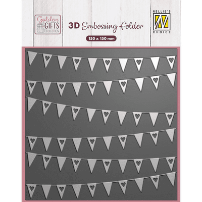 Nellie Snellen 3D Embossing Folder - Golden Gifts Banners